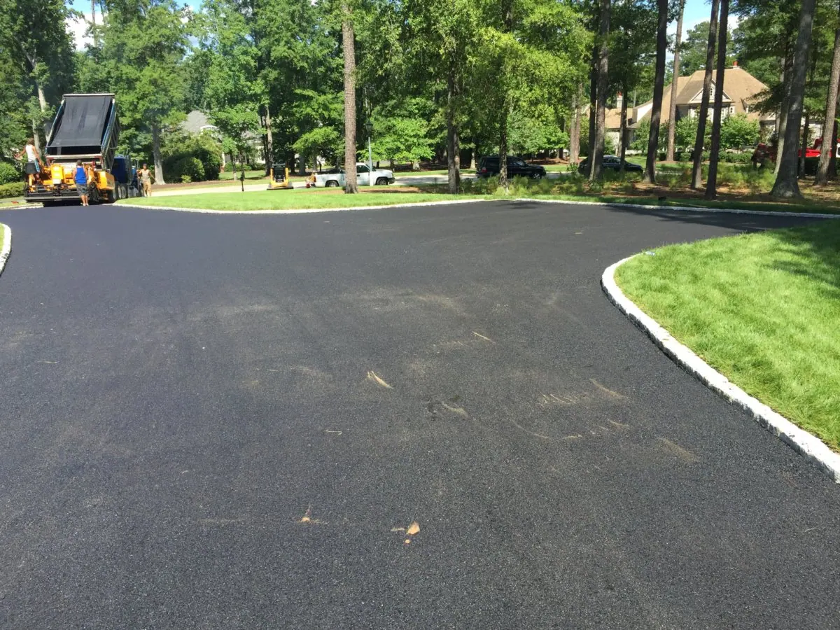 After paving condition showing large estate driveway restoration in Chesterfield